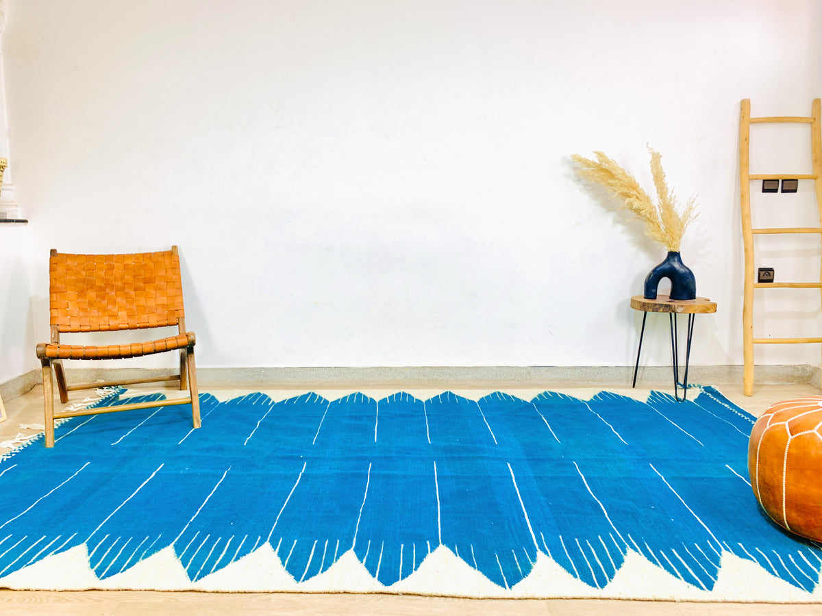 Moroccan Berber Rug, Flatweave Blue rug
