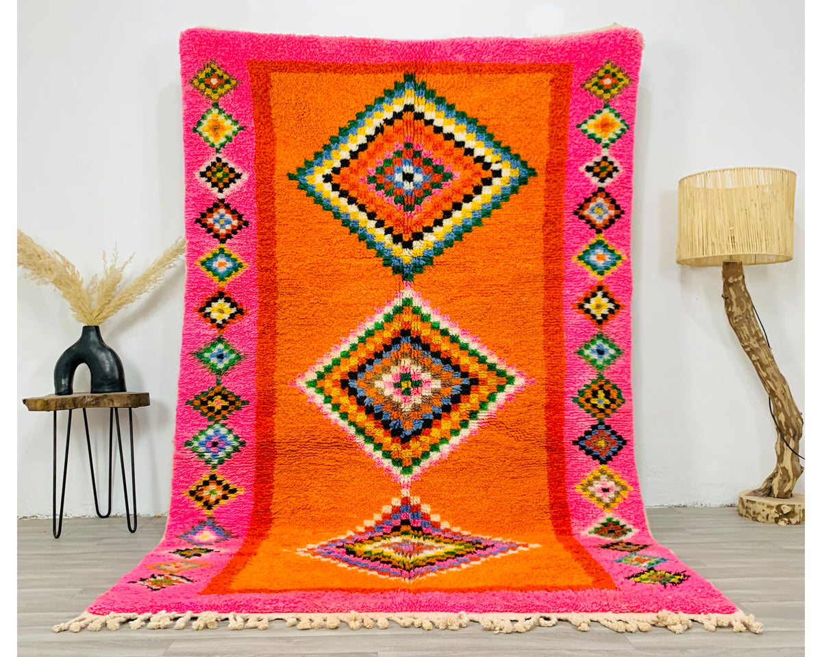 Moroccan Orange & Pink Berber Rug