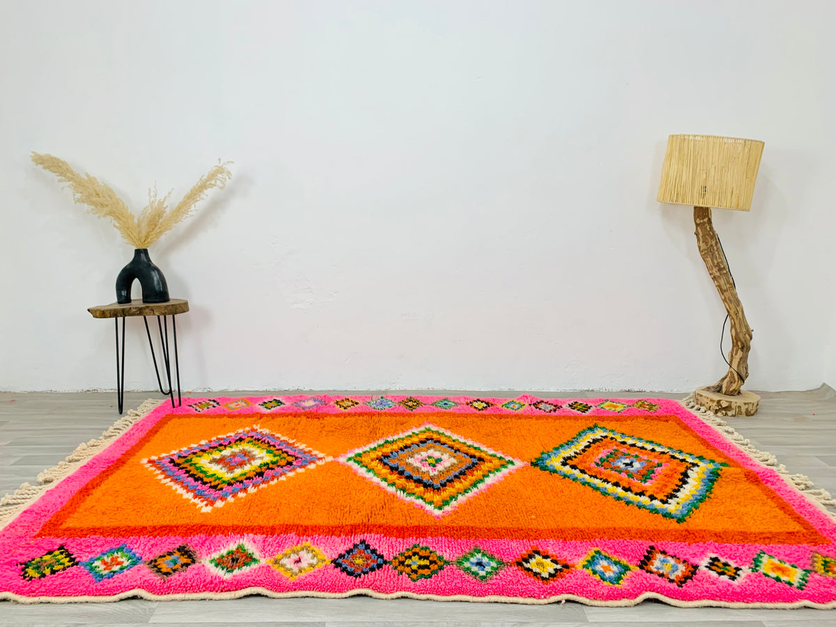Moroccan Orange & Pink Berber Rug